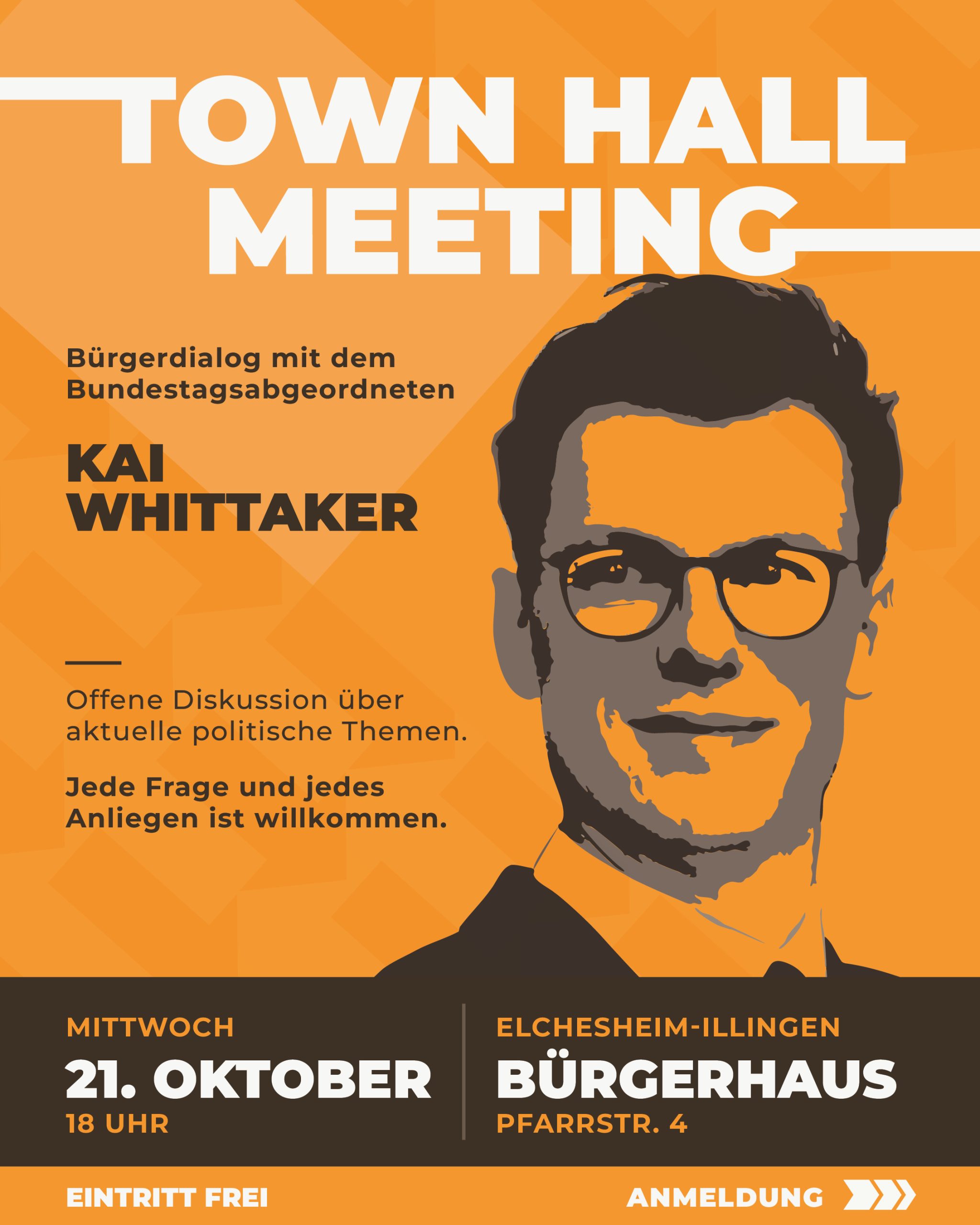 Town Hall Meeting mit Kai Whittaker MdB am 21.10.2026 um 18 Uhr